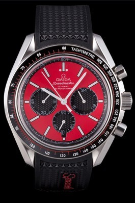 Omega Speedmaster Black Rubber Bracelet Red Dial 801421 Omega Speedmaster Replica