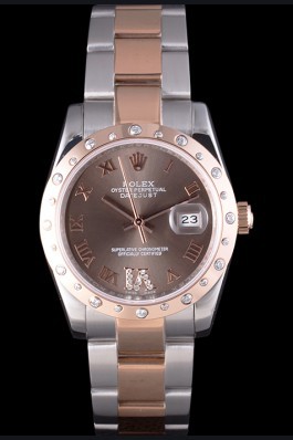 Rolex Datejust Diamond Bezel Brown Dial 7465 Replica Rolex Datejust