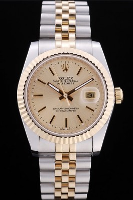 Rolex Datejust Gold Dial Ribbed Bezel 7450 Replica Rolex Datejust
