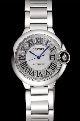 Swiss Cartier Ballon Bleu 40 MM Diamond Dial Staineless Steel Bracelet 1453893 Cartier Replica