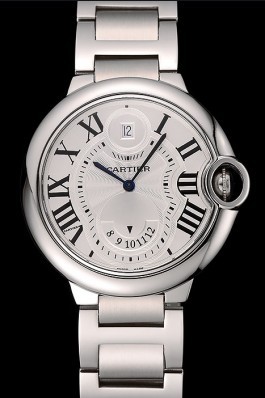 Swiss Cartier Ballon Bleu Two Timezone White Dial Stainless Steel Bracelet 1453879 Cartier Replica