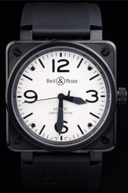Black Rubber Band Top Quality Carbon-White Steel Luxury Watch 4187 Bell Ross Replica For Sale
