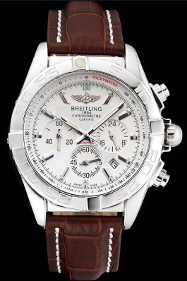 Brown Leather Band Top Quality Breitling Stainless Steel Luxury Red Watch 4042 Breitling Chronomat