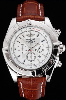 Brown Leather Band Top Quality Breitling Brown Luxury Stainless Steel Watch 4050 Breitling Chronomat