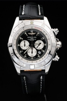 Black Leather Band Top Quality Black Chronomat Luxury Stainless Steel Watch 4051 Breitling Chronomat