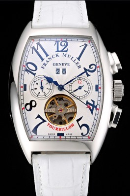 Franck Muller Casablanca White Croco Leather Strap White Dial 80281 Franck Muller Casablanca Replica