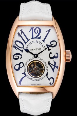 Franck Muller Casablanca White Croco Leather Strap White Dial 80283 Franck Muller Casablanca Replica