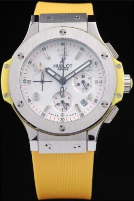 Hublot Big Bang Yellow Strap White Dial Watch 98071 Replica Watch Hublot