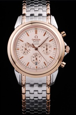 Gold Stainless Steel Band Top Quality Men's Omega DeVille Luxury Watch 4730 Omega Replica Watch