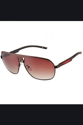 Replica Prada Sporty Embellished Brown Frame Linea Rossa Logo Sunglasses 308301