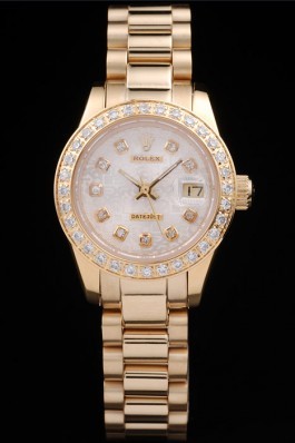 Rolex Datejust 18k Yellow Gold Plated Stainless Steel Diamond Plated 98076 Replica Rolex Datejust