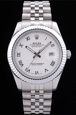 Rolex Datejust White Radial Dial Ribbed Bezel 7478 Replica Rolex Datejust