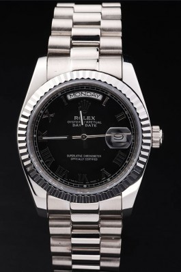 Day-Date Swiss Top Quality Silver Mechanism Luxury Watch 5377 Rolex Replica Aaa
