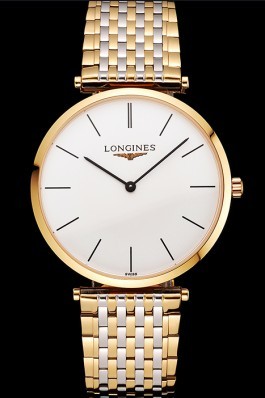 Swiss Longines Grande Classique White Dial Gold Case Two Tone Bracelet Longines Replica Watch
