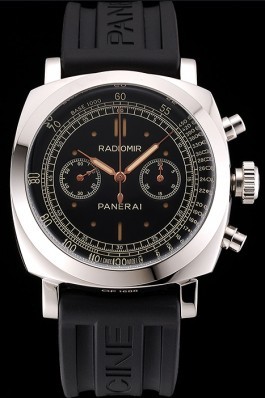 Swiss Panerai Radiomir 1940 Chronograph Black Dial Stainless Steel Case Black Rubber Strap Panerai Replica Watch
