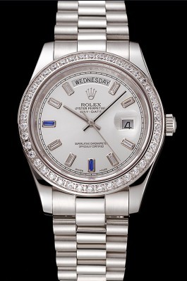 Swiss Rolex Day-Date Diamonds Bezel Staineless Steel Bracelet 1454109 Rolex Replica Aaa